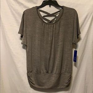 Apt 9 Short Sleeve Top, Champagne, Size Small